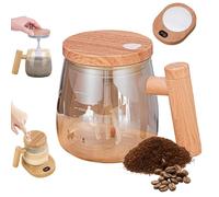 Genérico Bloame Self Stirring Mug, 400ml High Speed Mixing Cup with Lid, Electric Rechargeable Automatic Stirring Cup with Detachable Stir Bar for Coffee Protein Shakes Milk Mix (Champagne,with Pad)