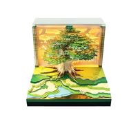 Genérico Bloc De Notas 3D Almanaque Reloj De Tiempo 2026 | Bloc De Notas Adhesivas Artísticas 3D - Cuaderno Tallado Con Forma De Casa Del Árbol Para Planificador Y Seguimiento De Hábitos