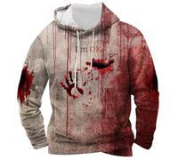 Genérico Bloody Sudadera con capucha Halloween Cosplay Merch de manga larga Streetwear Hombres Sudadera 3D Ropa, 2-Dark Púrpura, XXXL