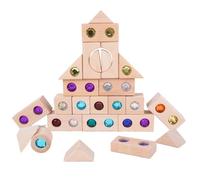 Genérico Bloques Acrílicos íris - 26x20x3,8 Cm Kit Apilable De 50 Piezas para Niños | Juguete De Aprendizaje, Piezas De Construcción De Translúcidas, Juego Educativo, Desarrollo Cognit