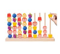 Genérico Bloques Apilables De Madera - Madera, Forma De De Fruta Sensorial Juego De Aprendizaje A Juego Desarrollo Cognitivo | Educativo Interactivo, Juegode Pila Vibrante para Jardín De Infant