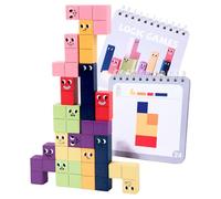 Genérico Bloques De Construcción De Madera para Niños - Juguete de Aprendizaje Creativo,Cubo de Construcción de Madera con Expresión de | para el Juego de los Niños en el Preescolar, Hogar y Aula