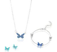 Genérico Blue Luminous Butterfly Necklace Dainty Cute Butterfly Choker Necklace Bracelet Glow in The Dark Pendant, legant Jewelry Gift for Women (D)
