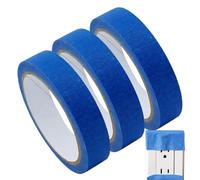 Genérico Blue Masking Tape - 3 Pack Multi Painters Tape, Line Shielding Ribbon, Free Decorating Roll | Protective Edge Protection For Artists Walls Wood Glass Metal Automotive