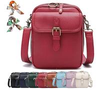 Genérico Bluehaodget Crossbody Leather Bag, Leather Purses for Women Crossbody Bag, 2025 Vintage Small Messenger Bag with Card Slots (Red)