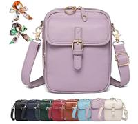 Genérico Bluehaodget Crossbody Leather Bag, Leather Purses for Women Crossbody Bag, 2025 Vintage Small Messenger Bag with Card Slots (Purple)