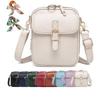 Genérico Bluehaodget Crossbody Leather Bag, Leather Purses for Women Crossbody Bag, 2025 Vintage Small Messenger Bag with Card Slots (White)