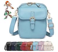 Genérico Bluehaodget Crossbody Leather Bag, Leather Purses for Women Crossbody Bag, 2025 Vintage Small Messenger Bag with Card Slots (Blue)