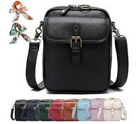 Genérico Bluehaodget Crossbody Leather Bag, Leather Purses for Women Crossbody Bag, 2025 Vintage Small Messenger Bag with Card Slots (Black)