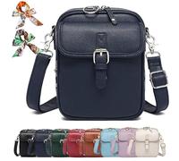 Genérico Bluehaodget Crossbody Leather Bag, Leather Purses for Women Crossbody Bag, 2025 Vintage Small Messenger Bag with Card Slots (Navy)