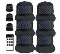 Genérico Bluetooth LED Text Hat, Make Your Message Glow, Customizable Led Rolling Display Hat, Light Up Baseball Cap for Party Concert (6 pcs)