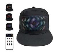 Genérico Bluetooth LED Text Hat, Make Your Message Glow, Customizable Led Rolling Display Hat, Light Up Baseball Cap for Party Concert (1 pc)