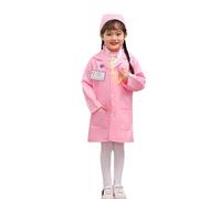 Genérico Blusa blanca para niño científica de blusa de laboratorio para niña niño de manga larga con bolsillo unisex blusas de médico actividades escolares disfraz para juegos de rol