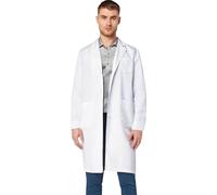 Genérico Blusa blanca Química de la escuela secundaria Unisex Algodón Laboratorio Blanco Manga Larga Blusa Médica Mujer/Hombre Adecuado también para colegios Química Botones Presiones Médico Enfermera