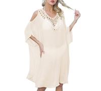 Genérico Blusa De Mujer con Borde Europeo Y Costura A Mano con Gancho Sexy Sin Espalda Sin Tirantes Falda Playera Blusa Vestido Cubretraje