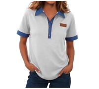 Genérico Blusa De Mujer Talla Grande Blusa De Lino Holgada Vintage con Cuello En V Camisas s Mujer Camisa Manga Corta para Túnica Fluida para Blusas con Escote En Manga 3/4 Flores