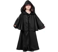 Genérico Blusa de Niña-Capa medieval infantil con volantes para niñas disfraz festivo de cosplay y (Black, 9-10 Years)