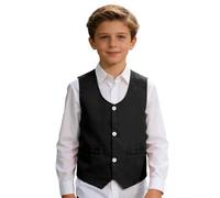 Genérico Blusa Formal para Niñas y Adolescentes Elegante Traje de PAJE para Recitales Discursos y de Boda (Black, M/110/11)