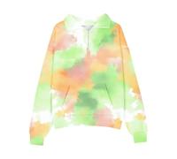 Genérico Blusas acampanadas para niña niña media cremallera sudadera Fleece Quarter Zip suéter sudaderas Fall Clothes for Teen Girls Thumb Hole Blusas y Tops de niña Vestidas, naranja, 5-6 Años