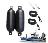 Genérico Boat Bumper - PVC 40x11cm | Boat Fenders | Inflatable Leakproof Sailing Protection Docking Pool Lake Boating Surf Coast Accessories Durable Air-Filled Bumpers with Ropes For Camping Travel