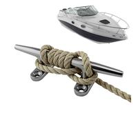 Genérico Boat Cleats - Stainless Steel Open Base Mooring Tie Down | Marine Grade Cleat Hardware Rust Resistant Docking Accessory for Sailing Lake Use, Polished Silver Steel, 12.7cm