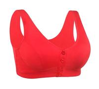 Genérico Body Adelgazar Women Front Thin Cotton Underwear Bustier Soporte Garganta, rojo, A
