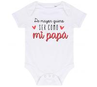 Genérico Body Bebé Frases Papá | Body 100% algodón regalo papá | Regalo ideal para sorprender el día del padre (3-6 Meses, DE MAYOR QUIERO SER COMO MI PAPÁ)