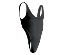 Genérico Body de Cuerdas Aceitoso de Corte Alto Transparente Camiseta sin Mangas Tanga Leotardo Lencería Ropa Deportiva Traje de Baño Body de Hombres Brillante