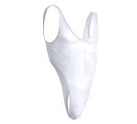 Genérico Body de Cuerdas Aceitoso de Corte Alto Transparente Camiseta sin Mangas Tanga Leotardo Lencería Ropa Deportiva Traje de Baño Body de Hombres Brillante