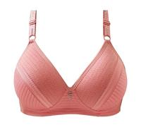 Genérico Body de manga corta para niña, sujetadores de alto apoyo para mujeres, correa ajustable, cobertura completa, cómoda, sin armaduras, sin hilos y elástico para maternidad, rosa, 36