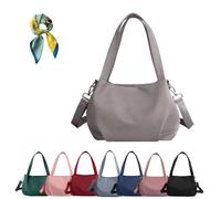 Genérico Body Light and Versatile Casual Bag, Large Capacity Nylon Waterproof Crossbody Bag,Multi-Pocket for Women (grey)