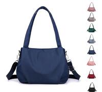 Genérico Body Light and Versatile Casual Bag, Nylon Waterproof Shoulder Crossbody Bag, Multiple Pockets, for Woman Travels (Dark Blue)