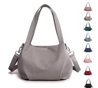 Genérico Body Light and Versatile Casual Bag, Nylon Waterproof Shoulder Crossbody Bag, Multiple Pockets, for Woman Travels (Gray)