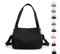 Genérico Body Light and Versatile Casual Bag, Nylon Waterproof Shoulder Crossbody Bag, Multiple Pockets, for Woman Travels (Black)