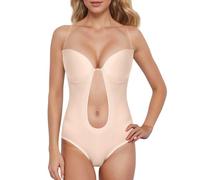 Genérico Body Modellante Donna Senza Schienale Invisible Body con Reggiseno Push Up Bodysuit Shapewear Perizoma Comodidad