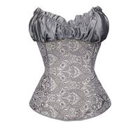 Genérico Body Reductor Mujer Adelgazante De Casa Mujer Corsé De Satén para Cinturón Realce Entrenador Cintura Quemador Grasa Corpiños Vestidos Negros Grey XXXXL