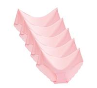 Genérico Body String para transpirable no sólido 5PC Color Sexy Midwaist Ice Ropa interior para mujer Lencería Vestido sexy, rosa, S