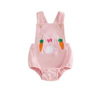 Genérico Body tipo triángulo de pana para bebé bordado conejo zanahoria. Mono de tirantes divertido 0-1 año. Ropa de bebe niña ranita bebe niño conjunto bebe