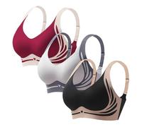 Genérico Body Tonton - Juego de 3 potentes sujetadores para mujer, sin armaduras, cómodas, cubiertas y para leggings de piel esculpida, Le Noir, XXX-Large