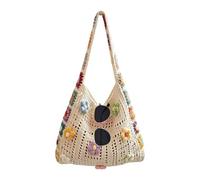 Genérico Boho Bag | Handmade Crochet Tote BagFor Women - Floral Knit Handbag With Flower Pattern For Summer Beach Vacation Dating Commuting Music Festival | Bohemian Shoulder Bag 33 X 27 Cm