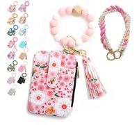 Genérico Boho Beaded Wallet Keychain for Women, Wristlet Purse with Card Slots & Adjustable Strap - Hands-Free Organizer for Cash, Keys, Cards - Boho Chic Gift for Her, Moms, Travelers (1#)