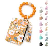 Genérico Boho Beaded Wallet, Women's Boho Beaded Wallet, Boho Style Beaded & Tassel Decorated, Keychain Wallets (Orange B)