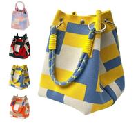 Genérico Boho Crochet Bucket Bag for Women, Handmade Woven Summer Beach Shoulder Bag - for Shopping, Travel, Daily Use (#C)