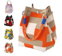 Genérico Boho Crochet Bucket Bag for Women, Handmade Woven Summer Beach Shoulder Bag - for Shopping, Travel, Daily Use (#B)