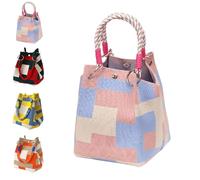 Genérico Boho Crochet Bucket Bag for Women, Handmade Woven Summer Beach Shoulder Bag - for Shopping, Travel, Daily Use (#A)