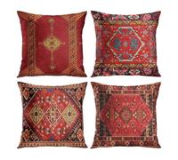 Genérico Boho Ethnic Pillow Covers - Linen 17.7 Inches, Decorative Throw Cushion Covers | Vintage Floral Pillowcases, Bohemian Sofa Cover For Living Room Bedroom Hotel Office Apartment Home Decor