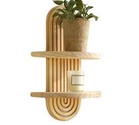 Genérico Boho Shelves, Aesthetic Boho Floating Wall Shelve, Decorative Rainbow Arch Modern Candle Holder, Vintage Bookshelf Stand, for Laundry, Apartment, Entryway, Closet, Vanity Desk