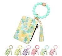 Genérico Boho Style Beaded Tassel Keychain Wallet, Women Boho Style Beaded Tassel Decorated, Wristlet Keychain Wallet (Pineapple)