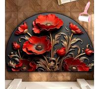 Genérico Boho Style Semicircular Door Mat,Half Round Absorbent Carpet,Front Door Entryway Rug,Easy Clean Non Slip Soft Floor Carpet for Indoor Outdoor Entrance Bathroom Dorm