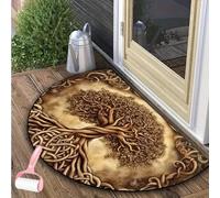 Genérico Boho Style Semicircular Door Mat,Half Round Absorbent Carpet,Front Door Entryway Rug,Easy Clean Non Slip Soft Floor Carpet for Indoor Outdoor Entrance Bathroom Dorm